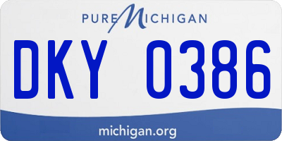 MI license plate DKY0386