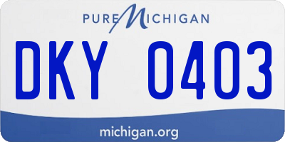MI license plate DKY0403