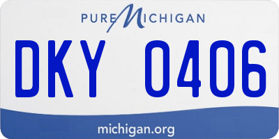 MI license plate DKY0406