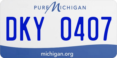 MI license plate DKY0407