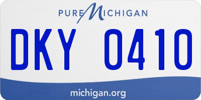 MI license plate DKY0410