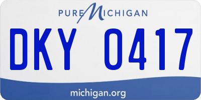 MI license plate DKY0417
