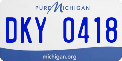 MI license plate DKY0418