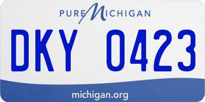 MI license plate DKY0423