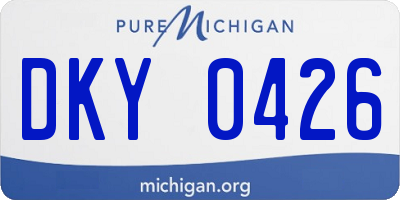 MI license plate DKY0426