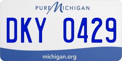 MI license plate DKY0429