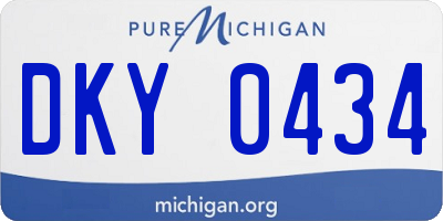 MI license plate DKY0434
