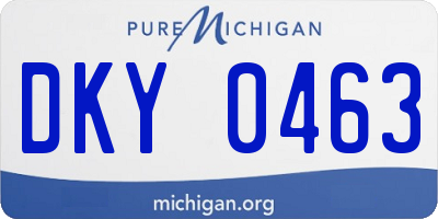 MI license plate DKY0463