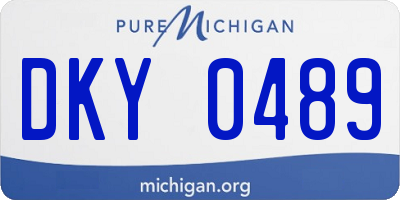 MI license plate DKY0489