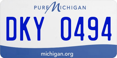 MI license plate DKY0494