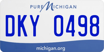 MI license plate DKY0498