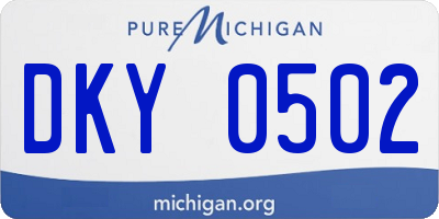 MI license plate DKY0502