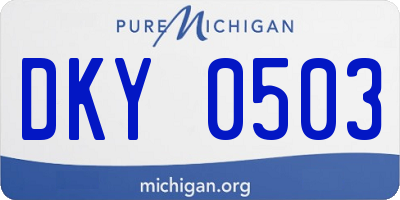MI license plate DKY0503