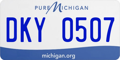 MI license plate DKY0507