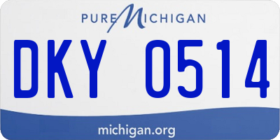 MI license plate DKY0514