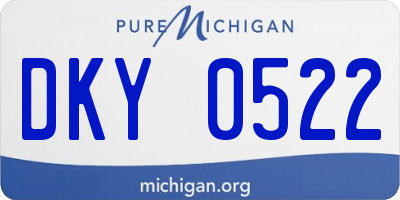 MI license plate DKY0522