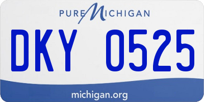 MI license plate DKY0525