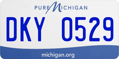 MI license plate DKY0529