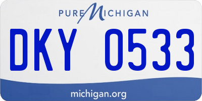 MI license plate DKY0533