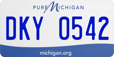 MI license plate DKY0542