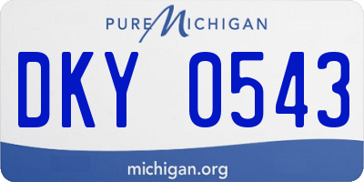 MI license plate DKY0543