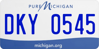 MI license plate DKY0545