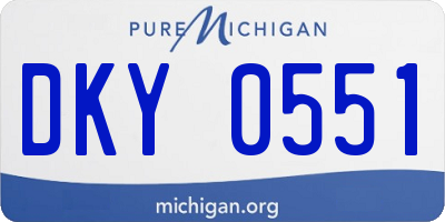 MI license plate DKY0551