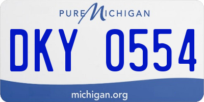 MI license plate DKY0554