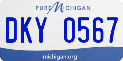 MI license plate DKY0567