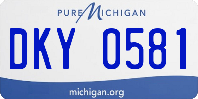 MI license plate DKY0581
