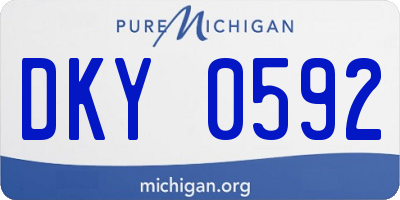 MI license plate DKY0592
