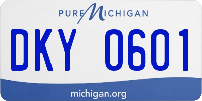 MI license plate DKY0601