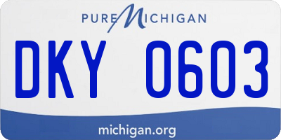 MI license plate DKY0603