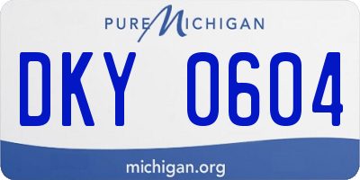 MI license plate DKY0604
