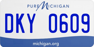 MI license plate DKY0609