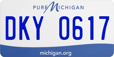 MI license plate DKY0617