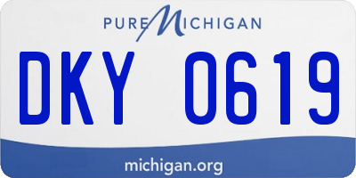 MI license plate DKY0619
