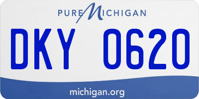 MI license plate DKY0620
