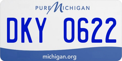 MI license plate DKY0622