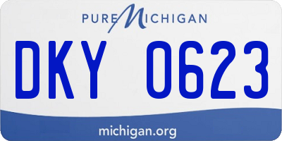 MI license plate DKY0623