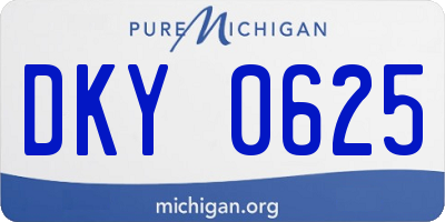 MI license plate DKY0625