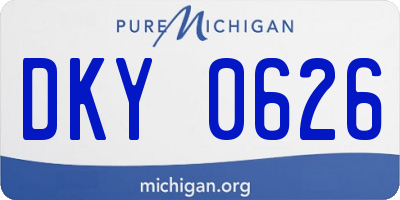 MI license plate DKY0626