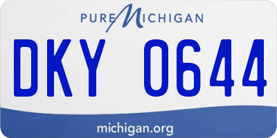 MI license plate DKY0644