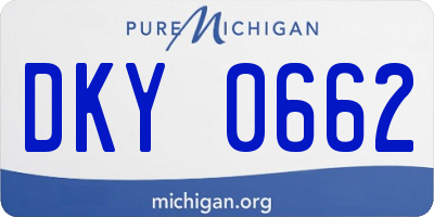 MI license plate DKY0662