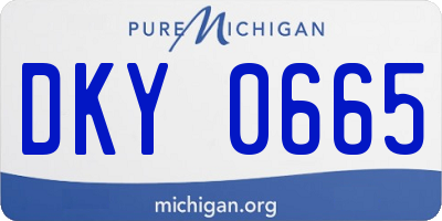 MI license plate DKY0665