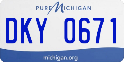 MI license plate DKY0671