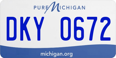 MI license plate DKY0672