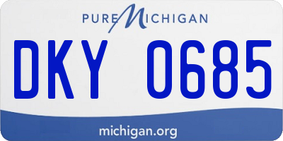 MI license plate DKY0685