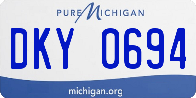 MI license plate DKY0694