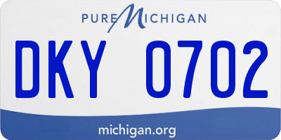 MI license plate DKY0702